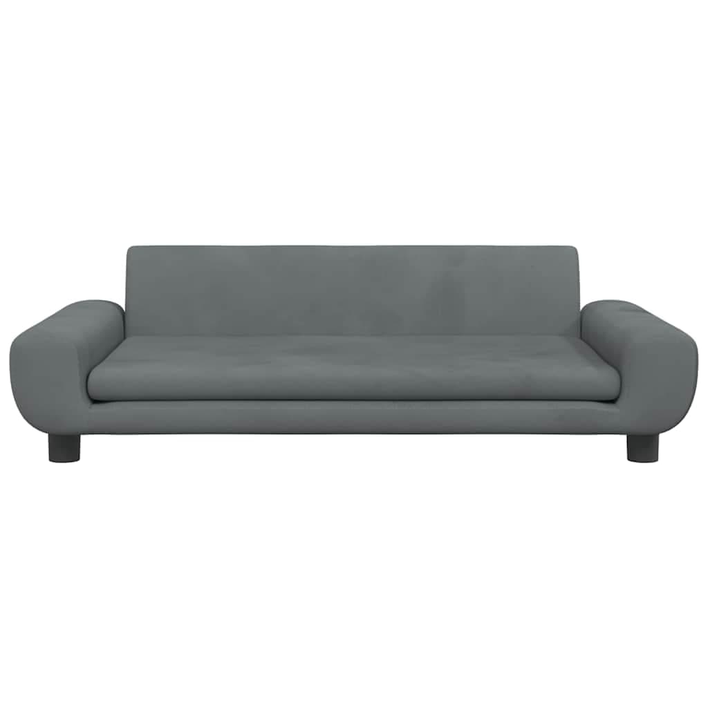 Lettino per Cani Grigio Scuro 100x54x33 cm in Velluto — miniatura 3 di 6