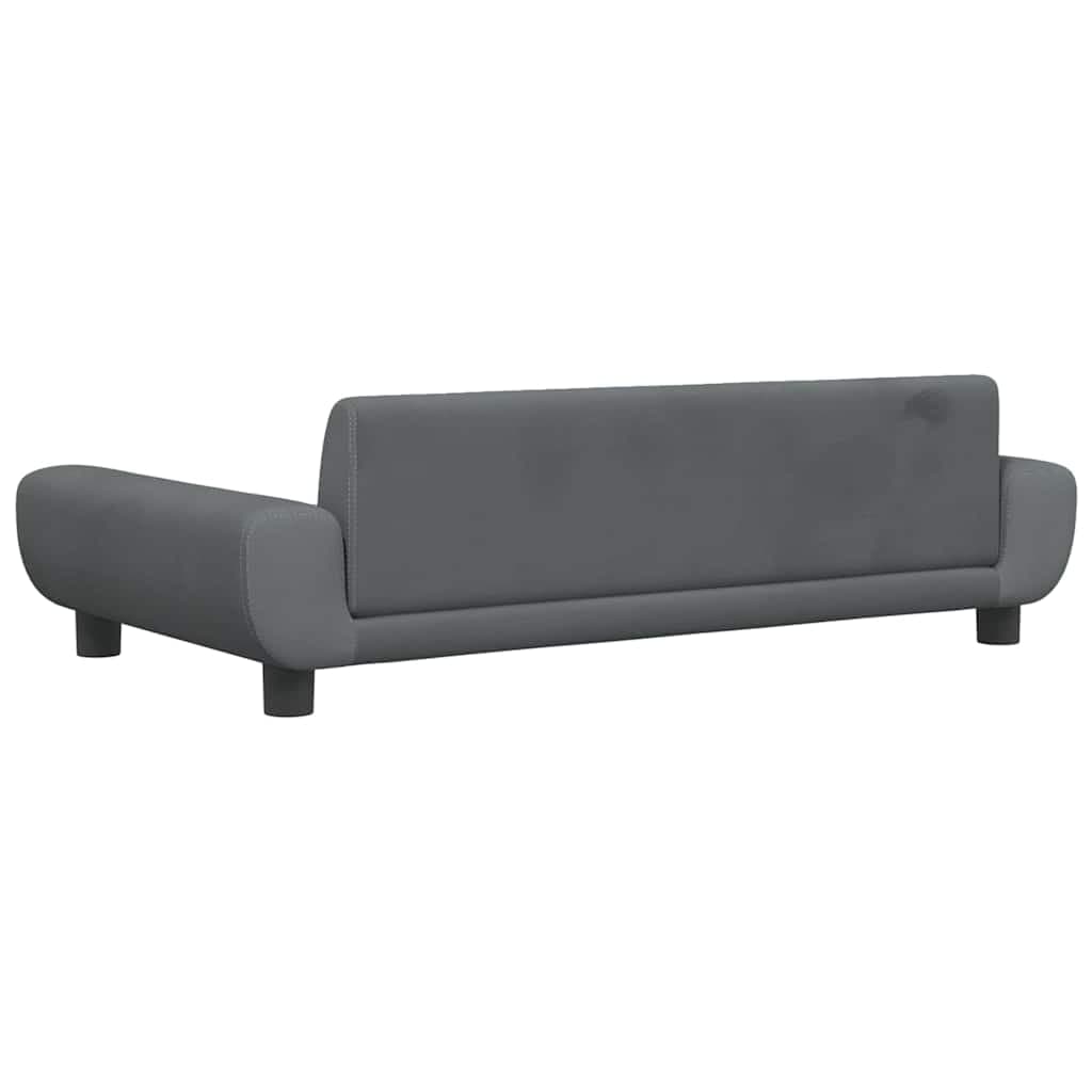 Lettino per Cani Grigio Scuro 100x54x33 cm in Velluto — miniatura 4 di 6