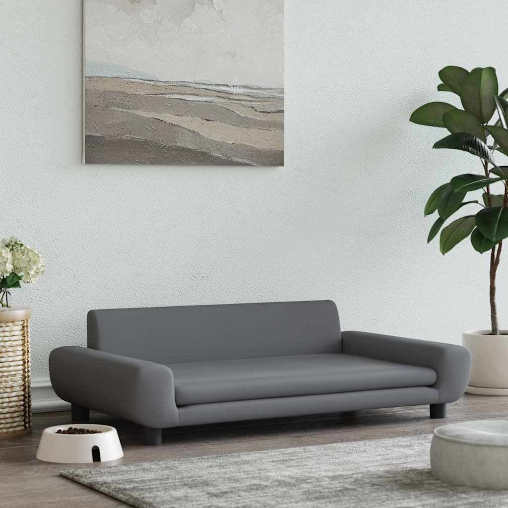 Lettino per Cani Grigio Scuro 100x54x33 cm in Velluto — miniatura 1 di 6