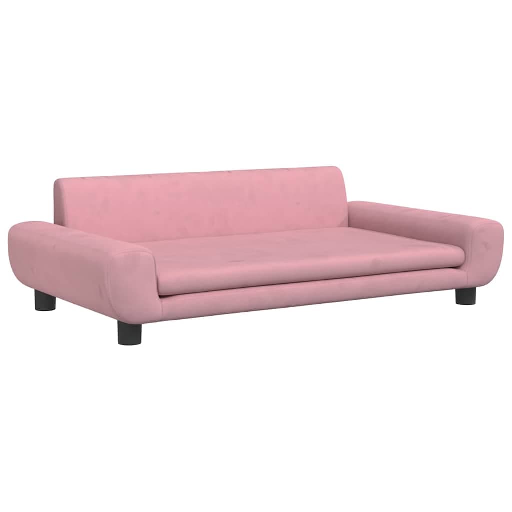 Lettino per Cani Rosa 100x54x33 cm in Velluto — miniatura 2 di 6