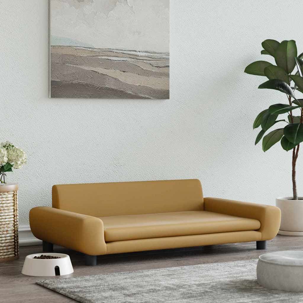 Lettino per Cani Marrone 100x54x33 cm in Velluto — miniatura 1 di 6