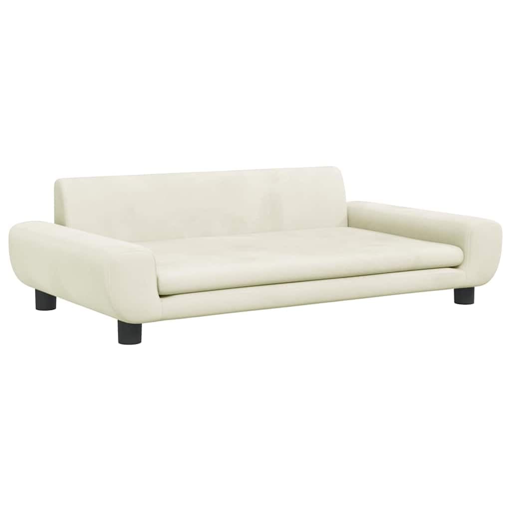 Lettino per Cani Crema 100x54x33 cm in Velluto — miniatura 2 di 6
