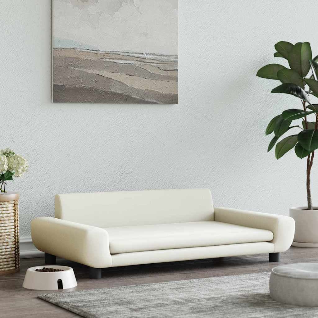 Lettino per Cani Crema 100x54x33 cm in Velluto — miniatura 1 di 6