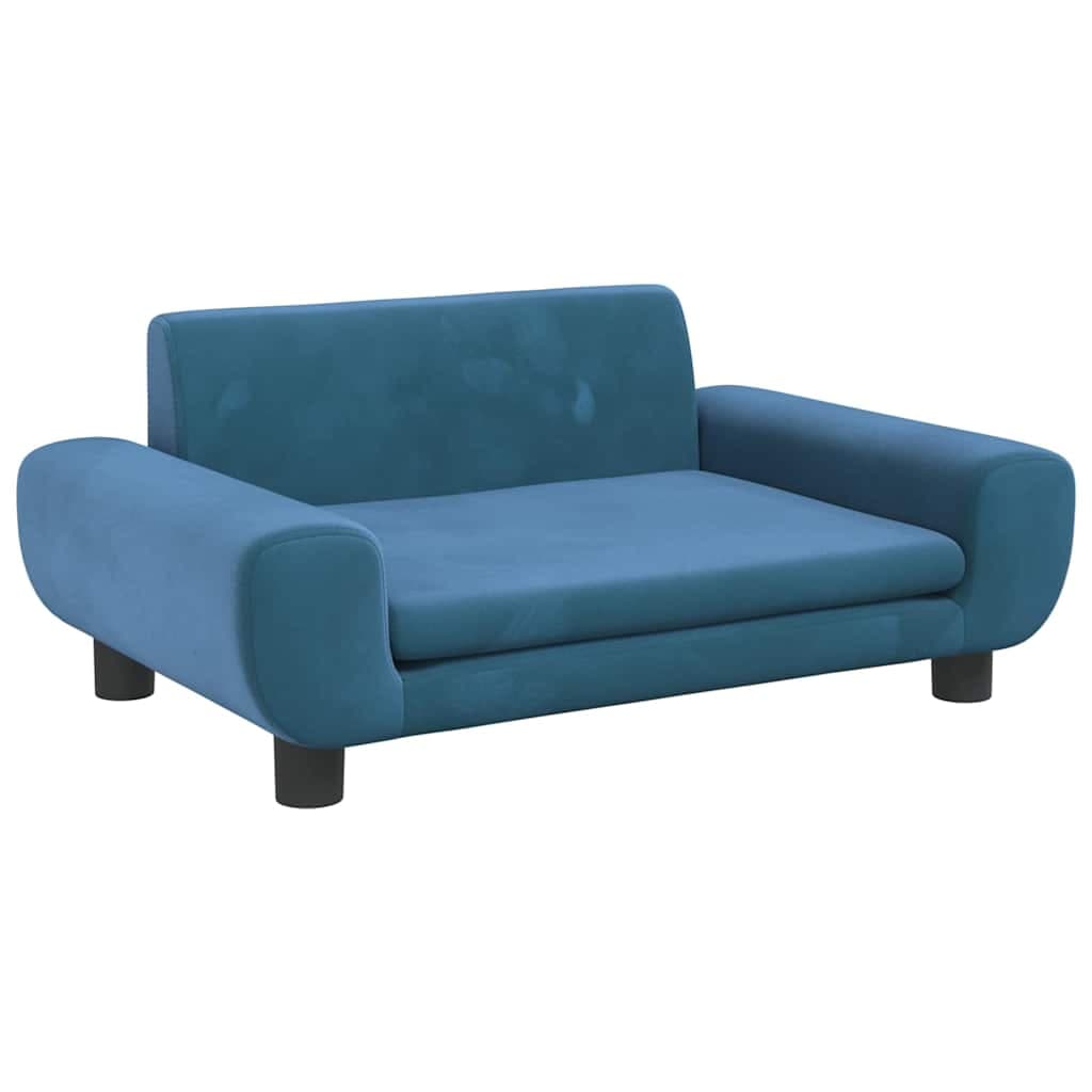 Lettino per Cani Blu 70x45x33 cm in Velluto — miniatura 2 di 6