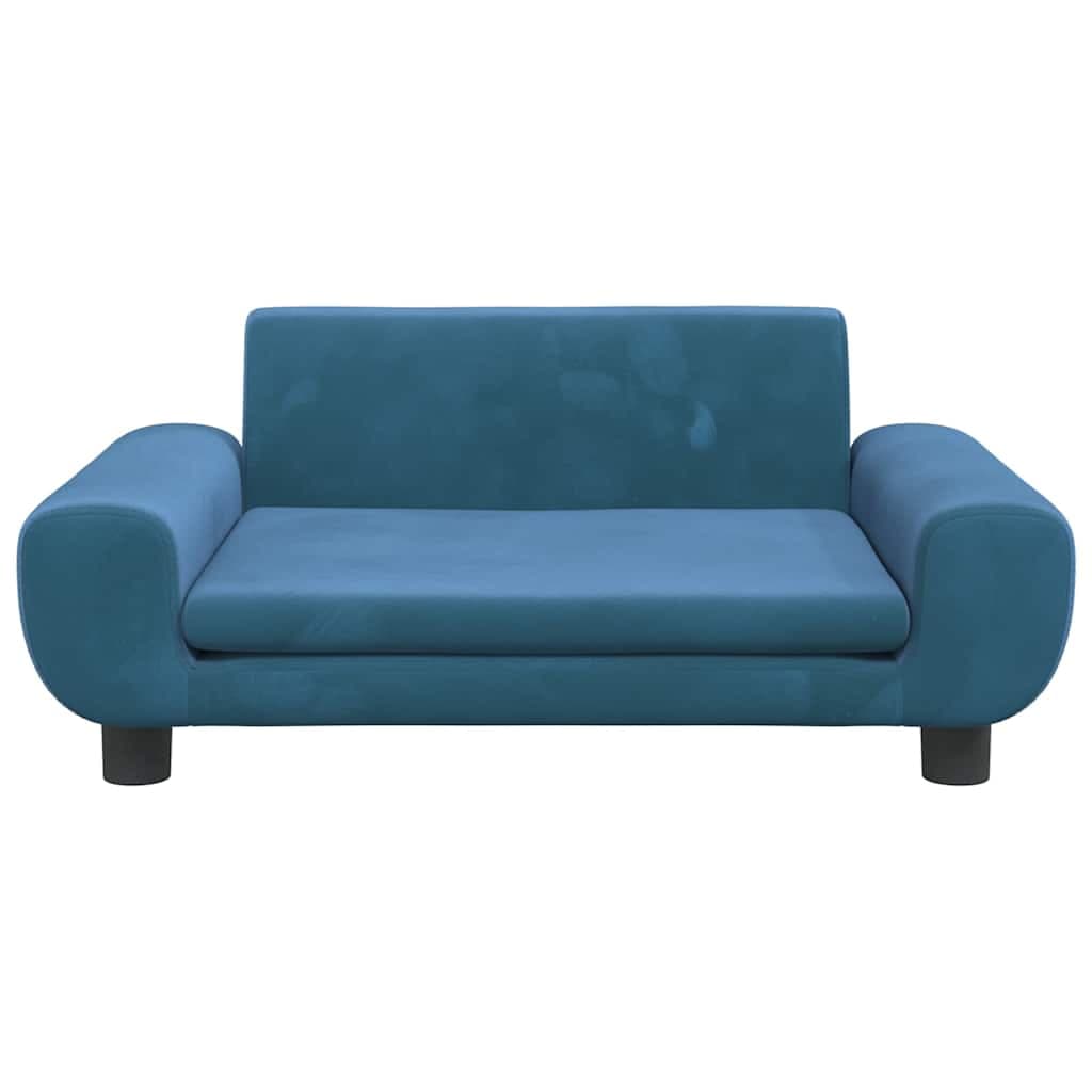 Lettino per Cani Blu 70x45x33 cm in Velluto — miniatura 3 di 6