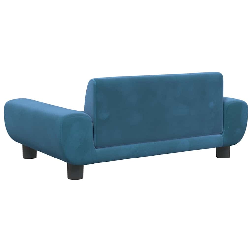 Lettino per Cani Blu 70x45x33 cm in Velluto — miniatura 4 di 6