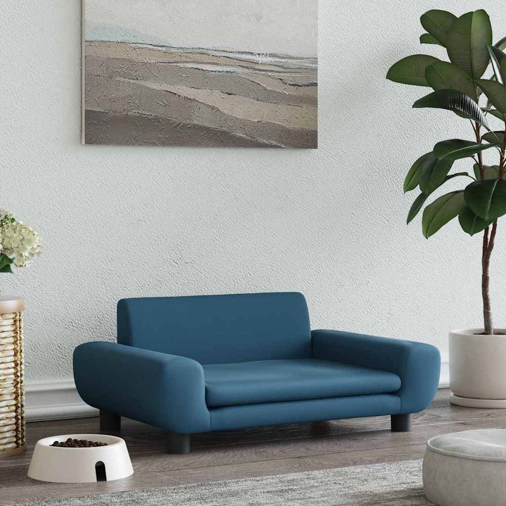 Lettino per Cani Blu 70x45x33 cm in Velluto — miniatura 1 di 6