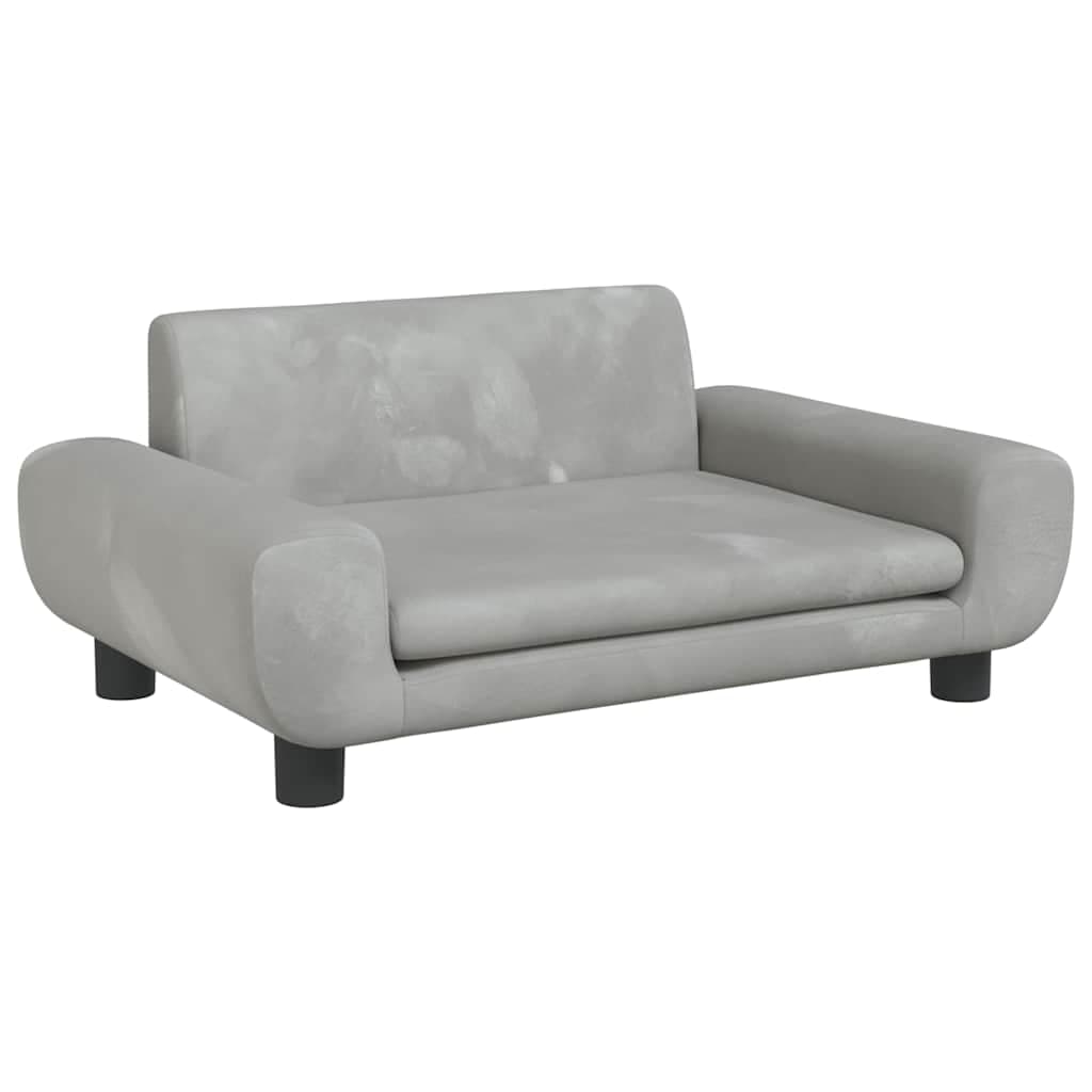 Lettino per Cani Grigio Chiaro 70x45x33 cm in Velluto — miniatura 2 di 7