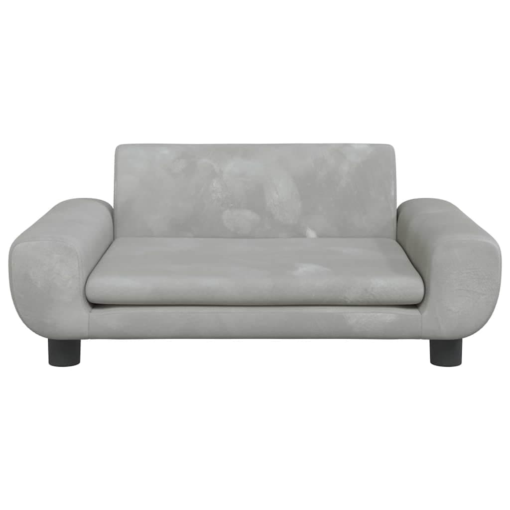 Lettino per Cani Grigio Chiaro 70x45x33 cm in Velluto — miniatura 3 di 7