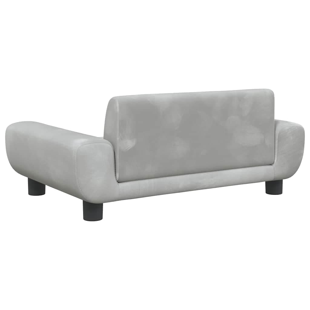 Lettino per Cani Grigio Chiaro 70x45x33 cm in Velluto — miniatura 4 di 7