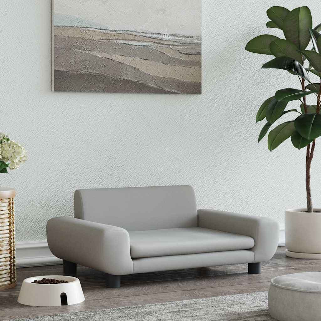 Lettino per Cani Grigio Chiaro 70x45x33 cm in Velluto — miniatura 1 di 7