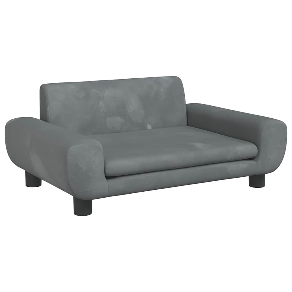 Lettino per Cani Grigio Scuro 70x45x33 cm in Velluto — miniatura 2 di 7