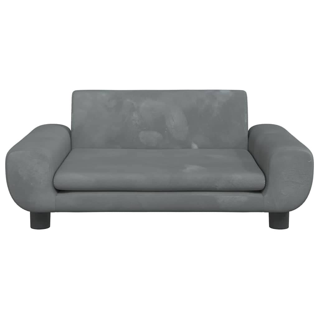 Lettino per Cani Grigio Scuro 70x45x33 cm in Velluto — miniatura 3 di 7
