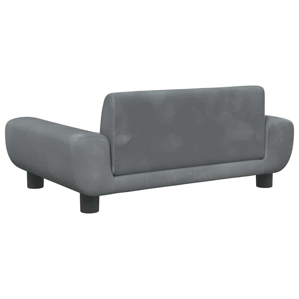 Lettino per Cani Grigio Scuro 70x45x33 cm in Velluto — miniatura 4 di 7