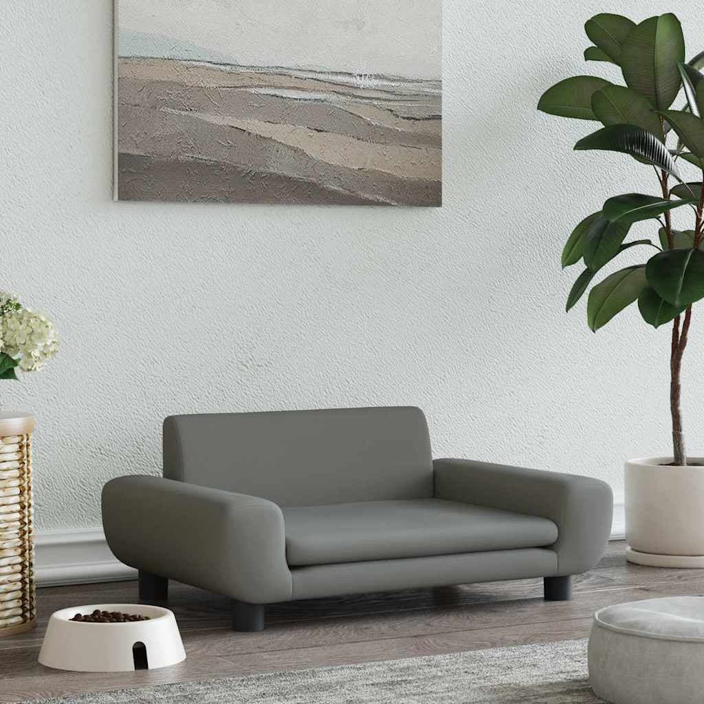 Lettino per Cani Grigio Scuro 70x45x33 cm in Velluto — miniatura 1 di 7