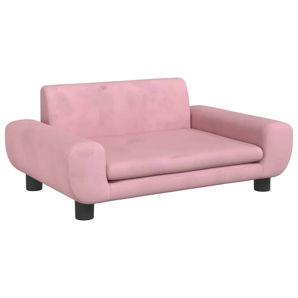 Lettino per Cani Rosa 70x45x33 cm in Velluto — miniatura 2 di 7