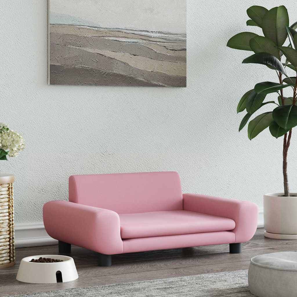 Lettino per Cani Rosa 70x45x33 cm in Velluto — miniatura 1 di 7