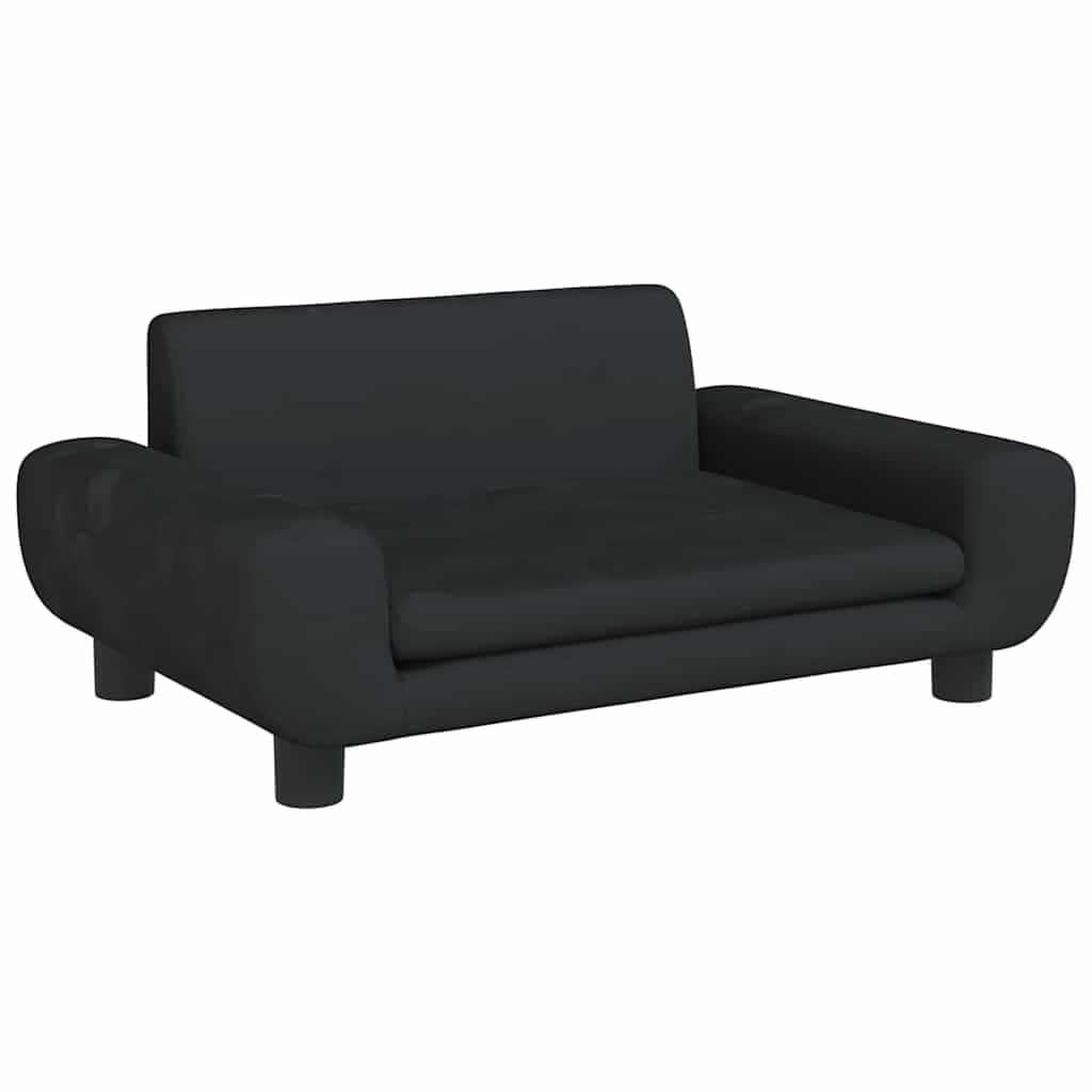 Lettino per Cani Nero 70x45x33 cm in Velluto — miniatura 2 di 6