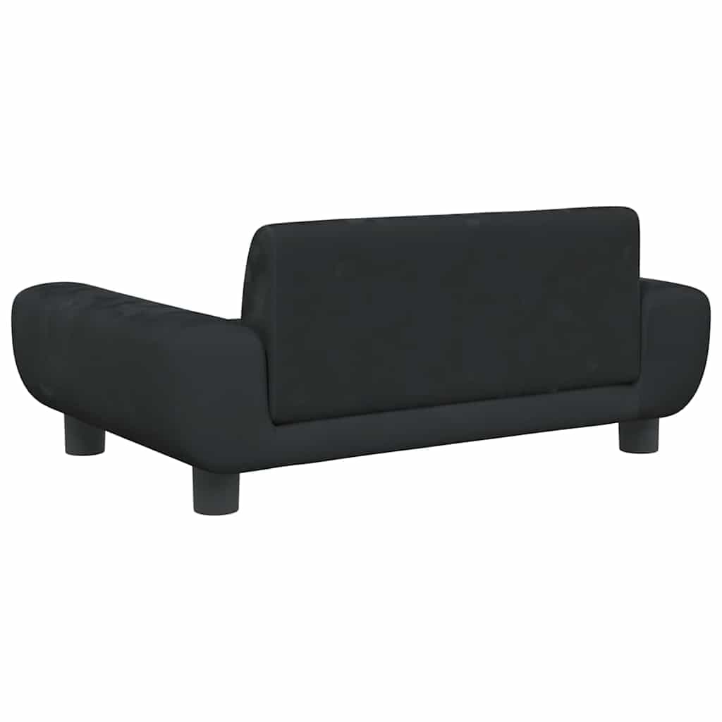 Lettino per Cani Nero 70x45x33 cm in Velluto — miniatura 4 di 6