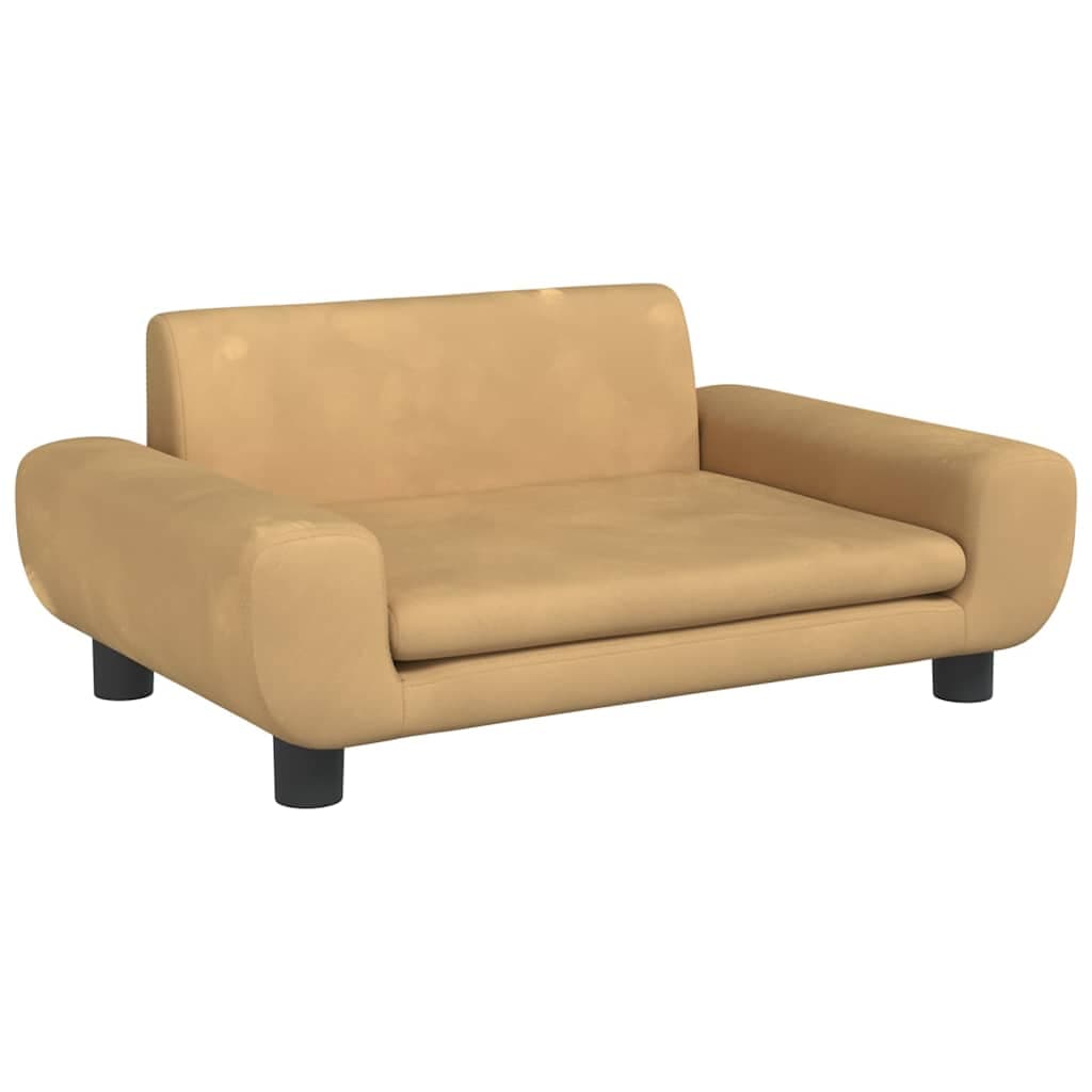 Lettino per Cani Marrone 70x45x33 cm in Velluto — miniatura 2 di 6