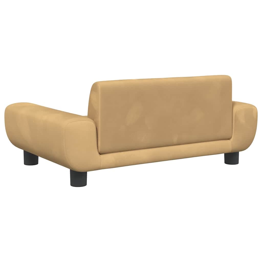 Lettino per Cani Marrone 70x45x33 cm in Velluto — miniatura 4 di 6