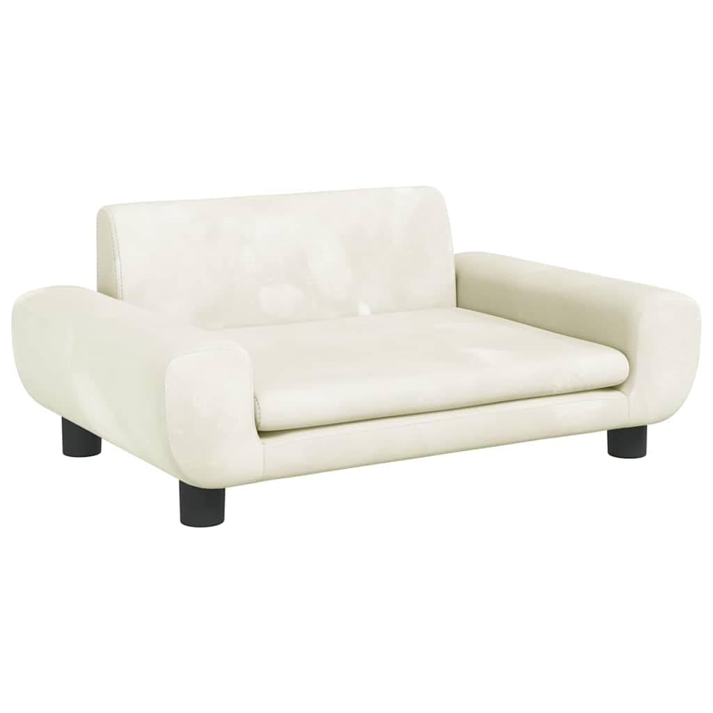 Lettino per Cani Crema 70x45x33 cm in Velluto — miniatura 2 di 6