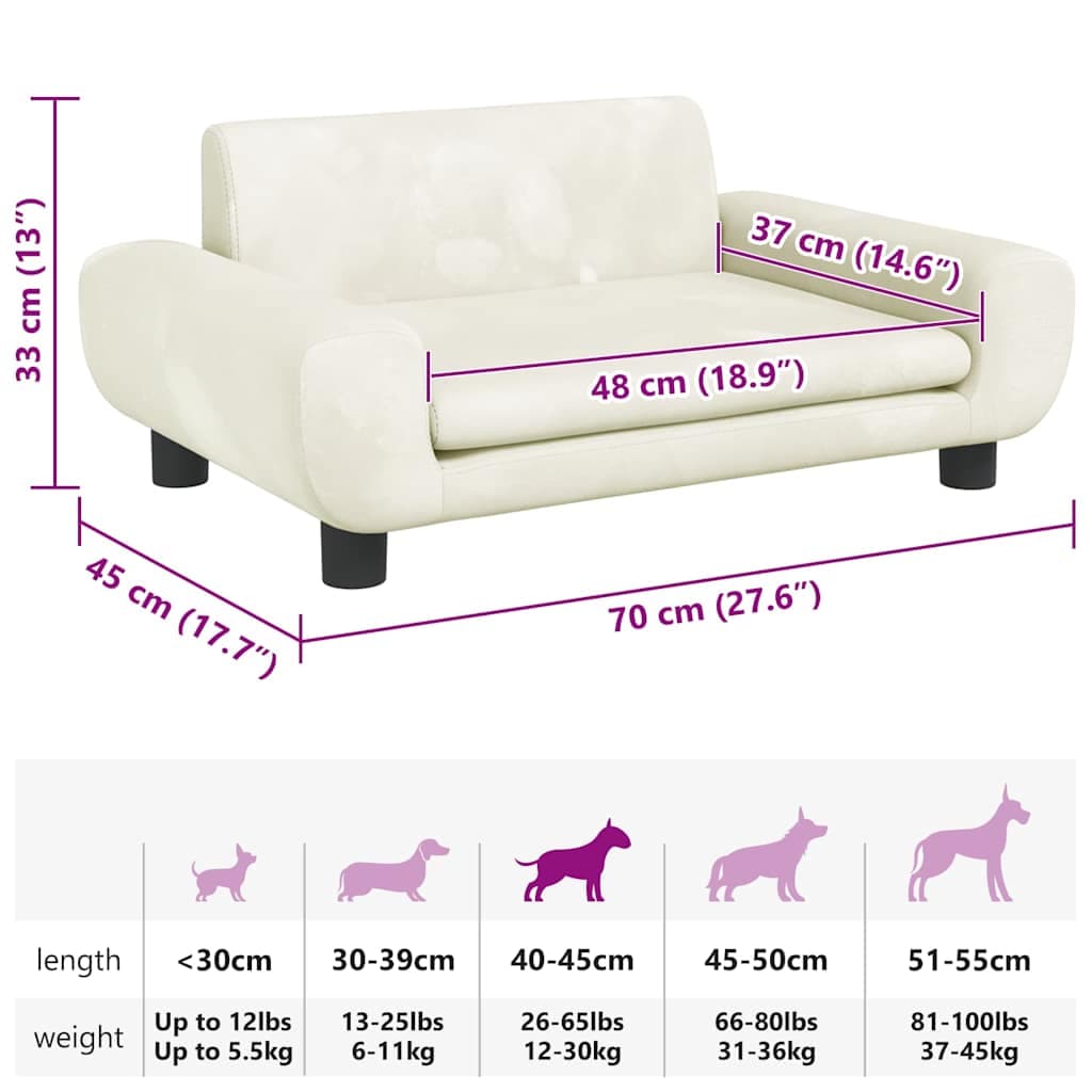 Lettino per Cani Crema 70x45x33 cm in Velluto — miniatura 6 di 6