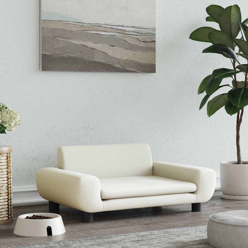 Lettino per Cani Crema 70x45x33 cm in Velluto — miniatura 1 di 6