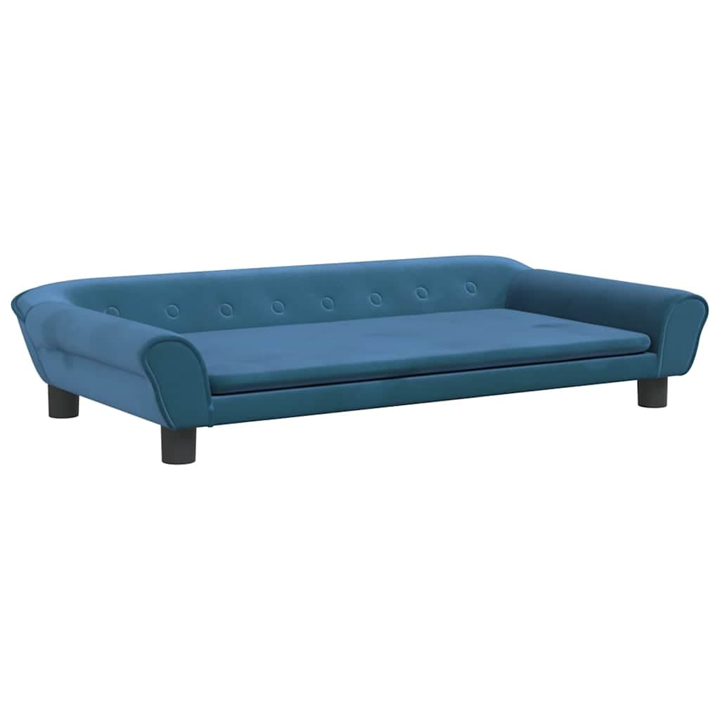 Lettino per Cani Blu 100x50x21 cm in Velluto — miniatura 2 di 6