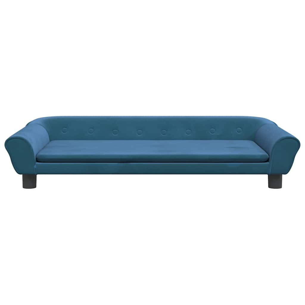 Lettino per Cani Blu 100x50x21 cm in Velluto — miniatura 3 di 6