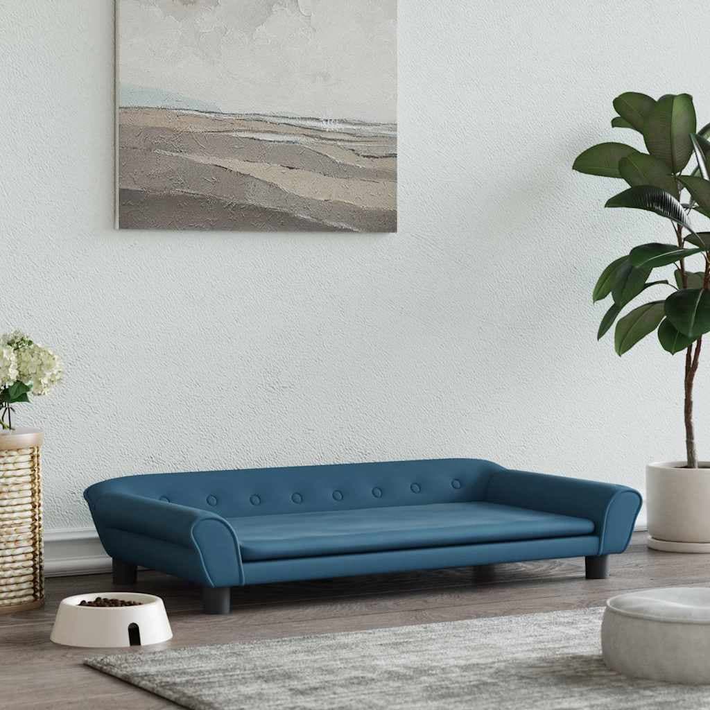 Lettino per Cani Blu 100x50x21 cm in Velluto — miniatura 1 di 6