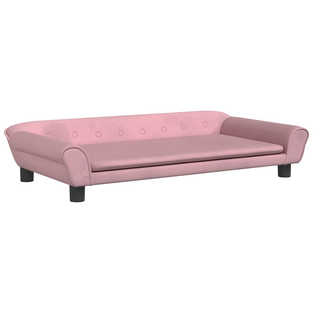 Lettino per Cani Rosa 100x50x21 cm in Velluto — miniatura 2 di 6