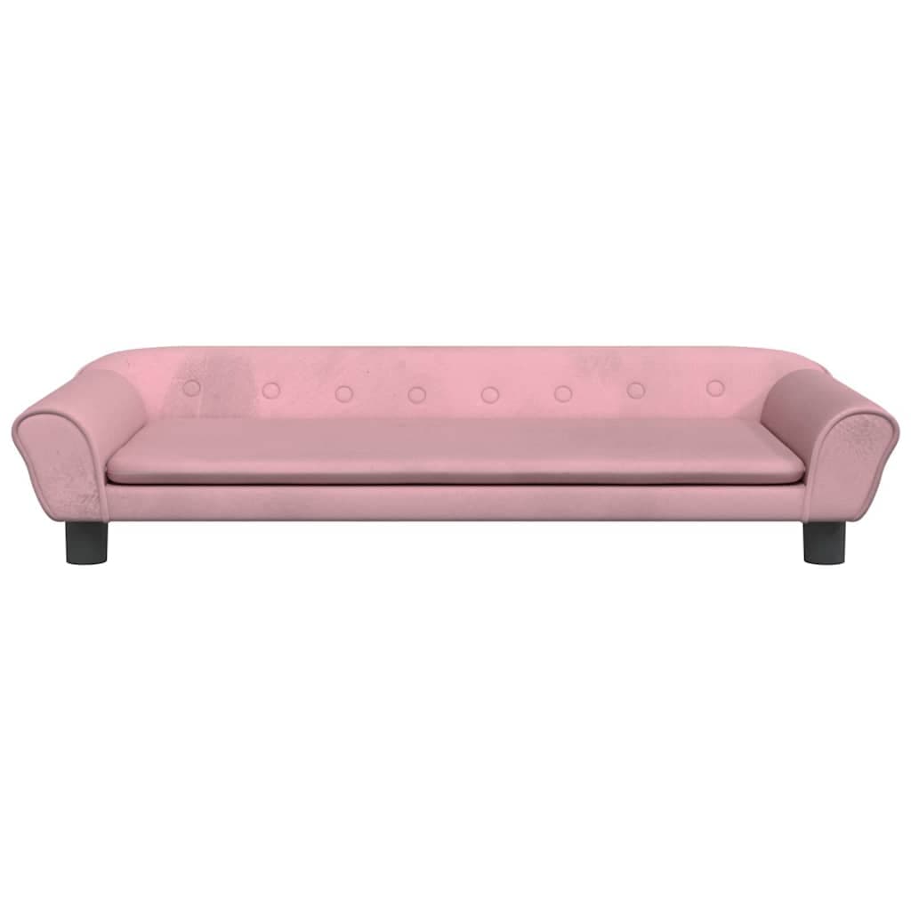 Lettino per Cani Rosa 100x50x21 cm in Velluto — miniatura 3 di 6