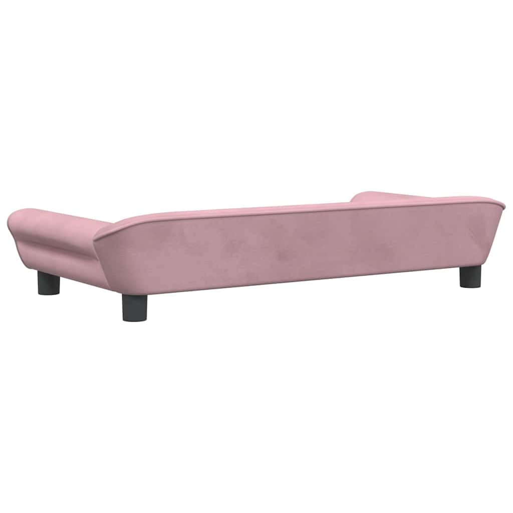 Lettino per Cani Rosa 100x50x21 cm in Velluto — miniatura 4 di 6