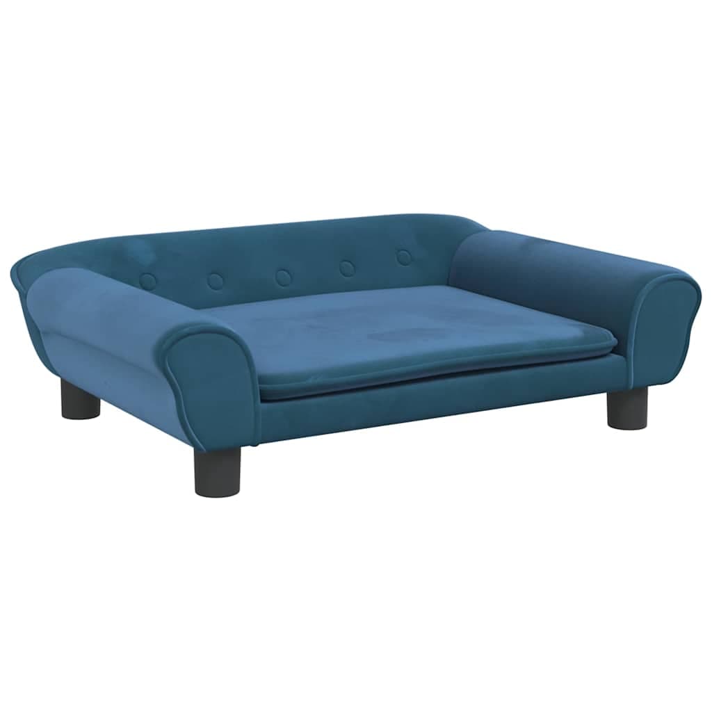 Lettino per Cani Blu 70x48x22 cm in Velluto — miniatura 2 di 6