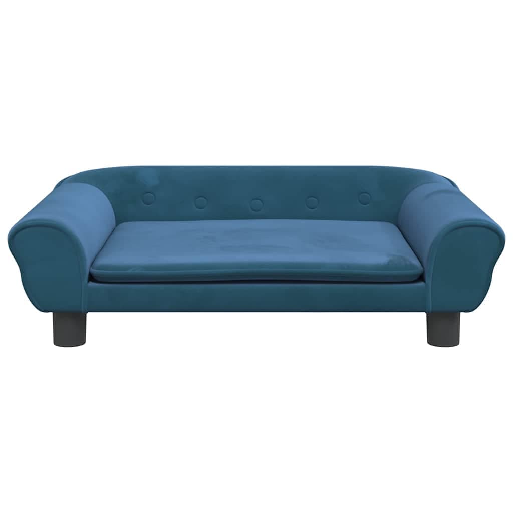 Lettino per Cani Blu 70x48x22 cm in Velluto — miniatura 3 di 6