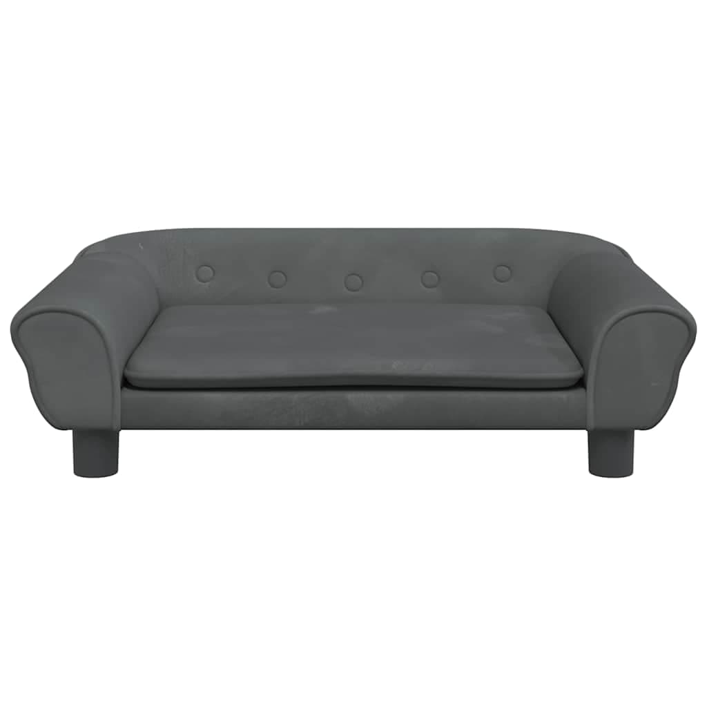 Lettino per Cani Grigio Scuro 70x48x22 cm in Velluto — foto 3 di 6