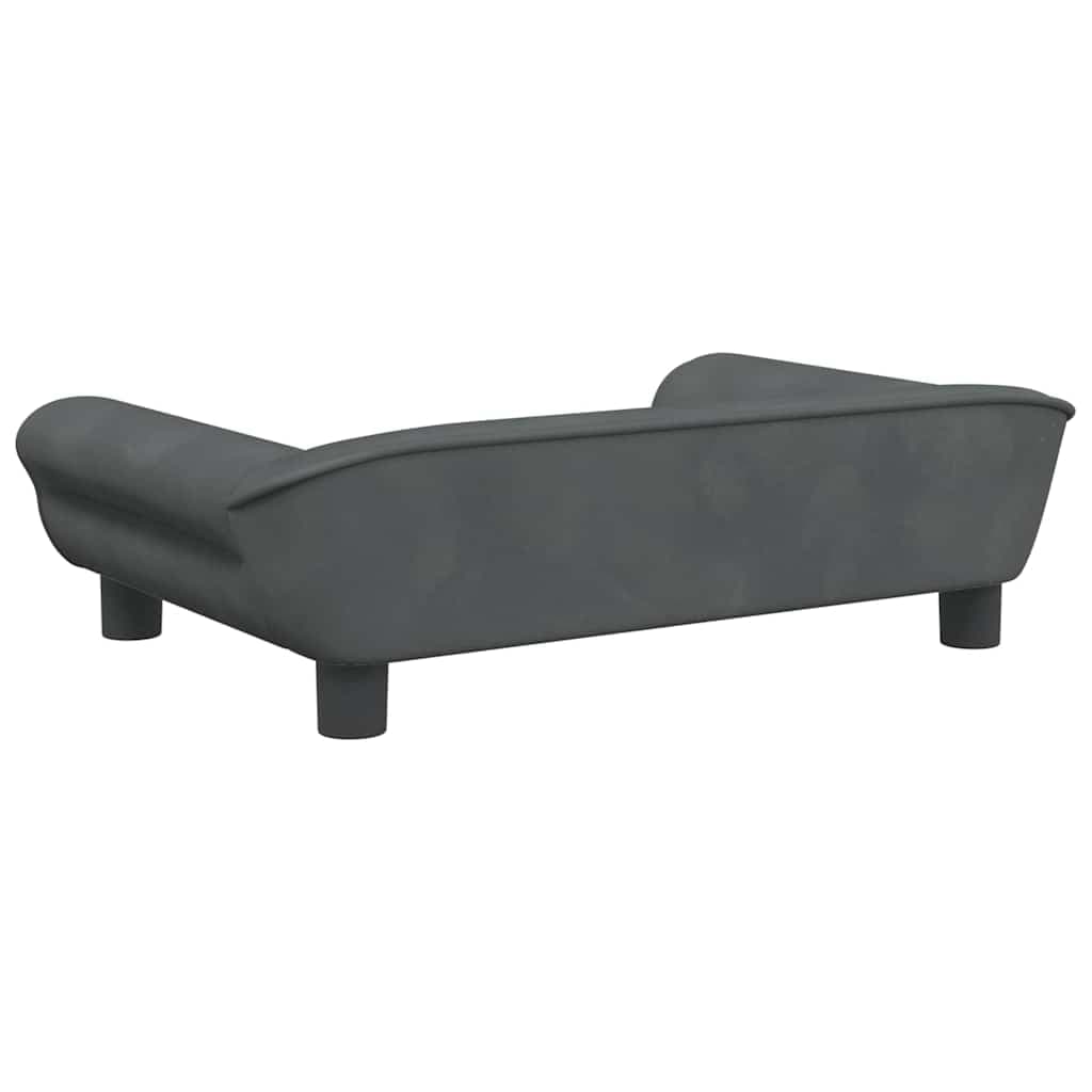 Lettino per Cani Grigio Scuro 70x48x22 cm in Velluto — foto 4 di 6