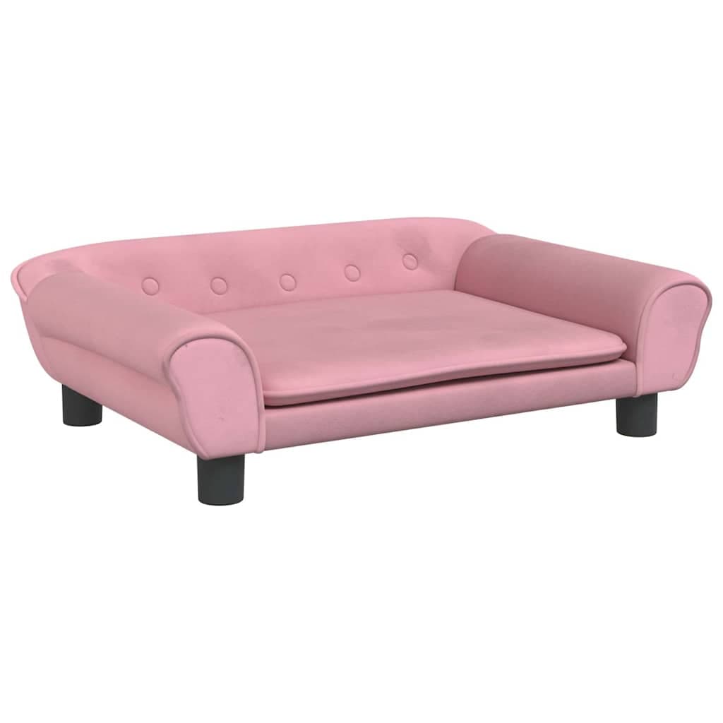 Lettino per Cani Rosa 70x48x22 cm in Velluto — miniatura 2 di 6