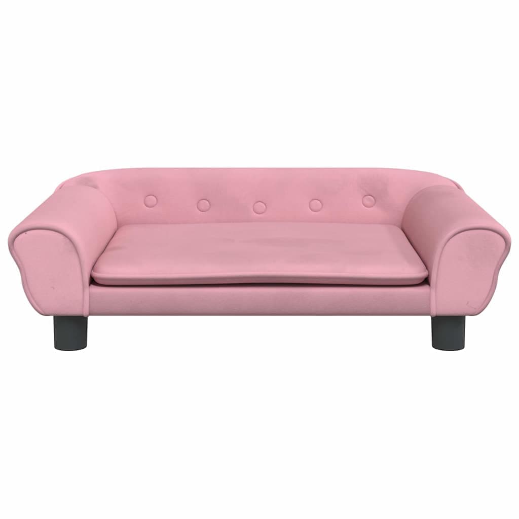 Lettino per Cani Rosa 70x48x22 cm in Velluto — miniatura 3 di 6