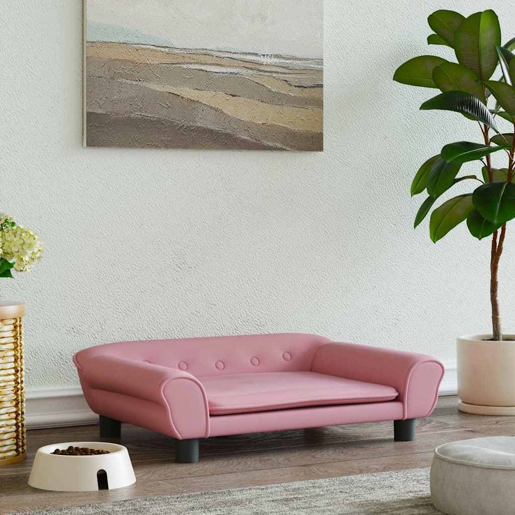 Lettino per Cani Rosa 70x48x22 cm in Velluto — miniatura 1 di 6