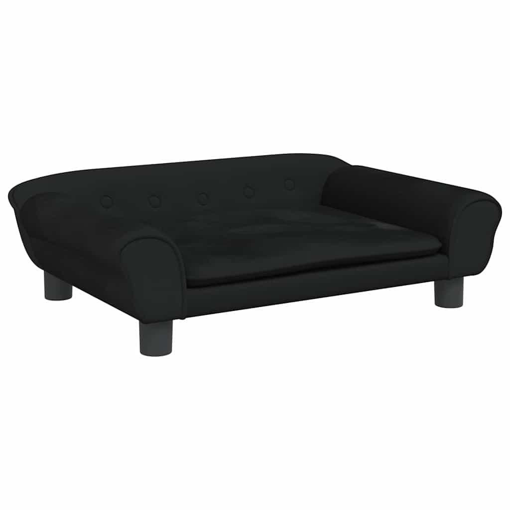 Lettino per Cani Nero 70x48x22 cm in Velluto — miniatura 2 di 6