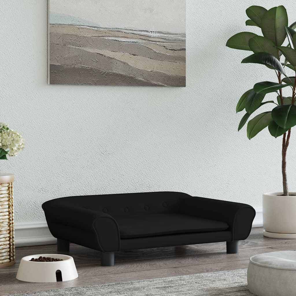 Lettino per Cani Nero 70x48x22 cm in Velluto — miniatura 1 di 6