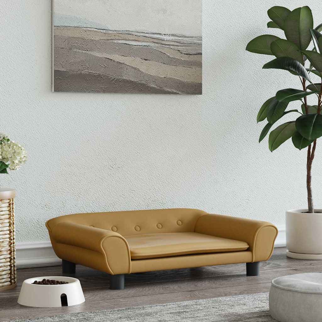 Lettino per Cani Marrone 70x48x22 cm in Velluto — miniatura 1 di 6