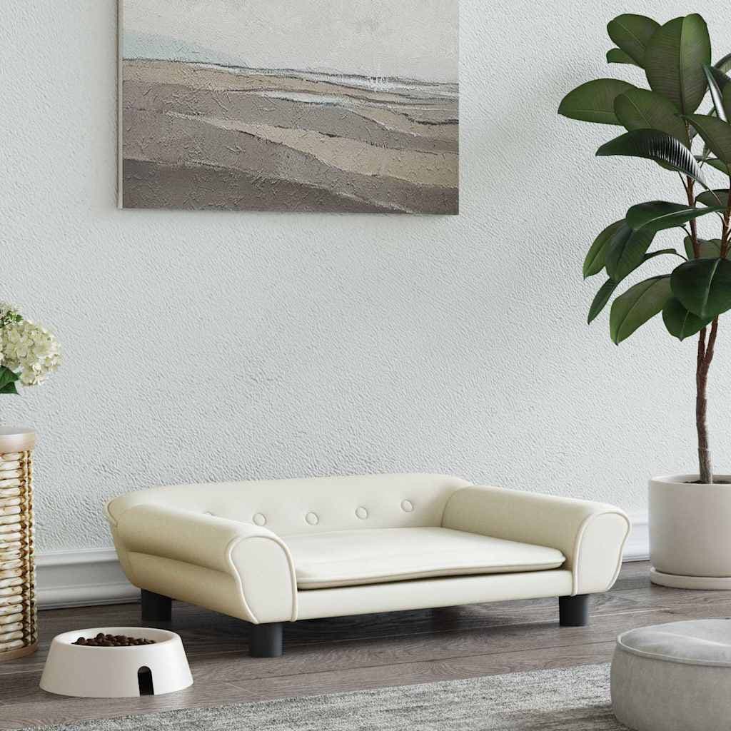 Lettino per Cani Crema 70x48x22 cm in Velluto — foto 1 di 6