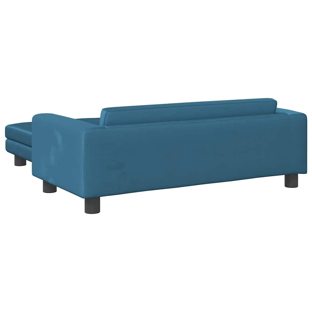 Lettino per Cani con Estensione Blu 100x50x30 cm in Velluto — miniatura 4 di 9