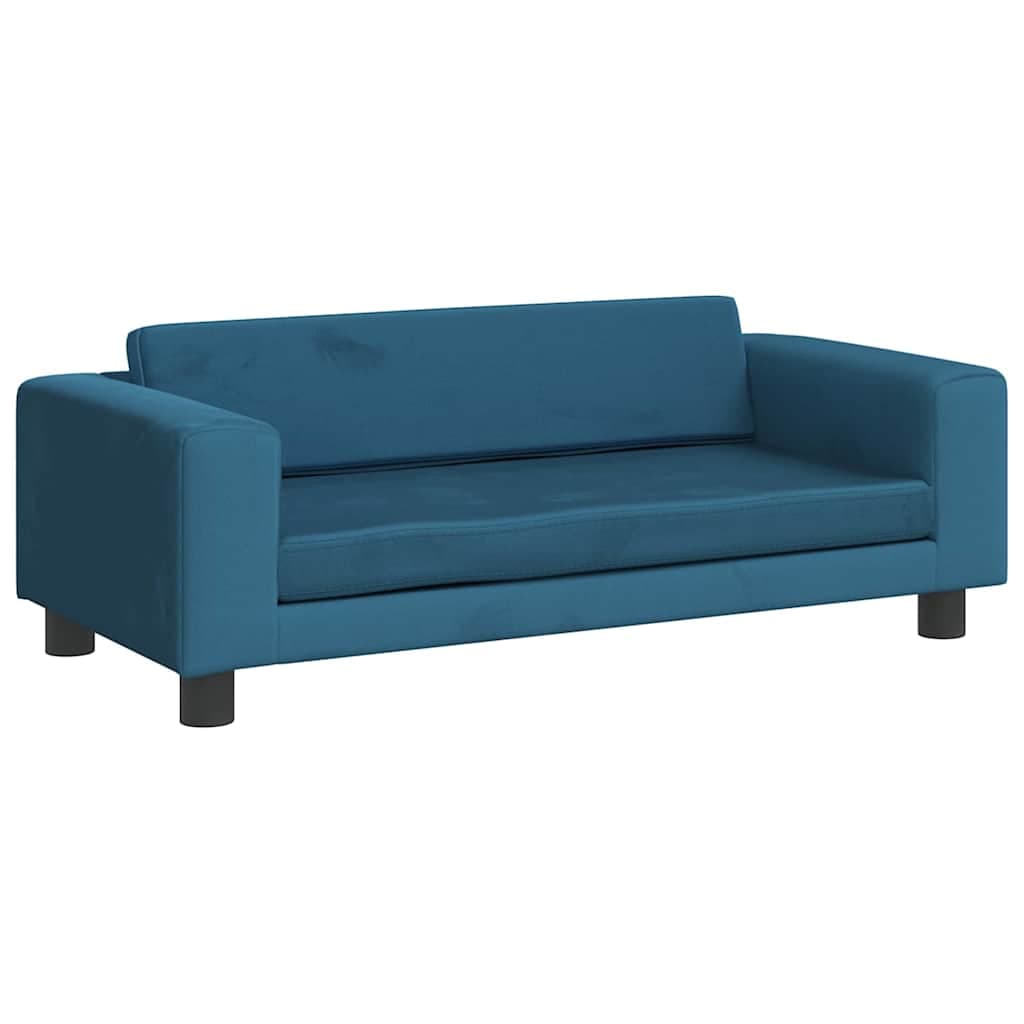 Lettino per Cani con Estensione Blu 100x50x30 cm in Velluto — miniatura 5 di 9
