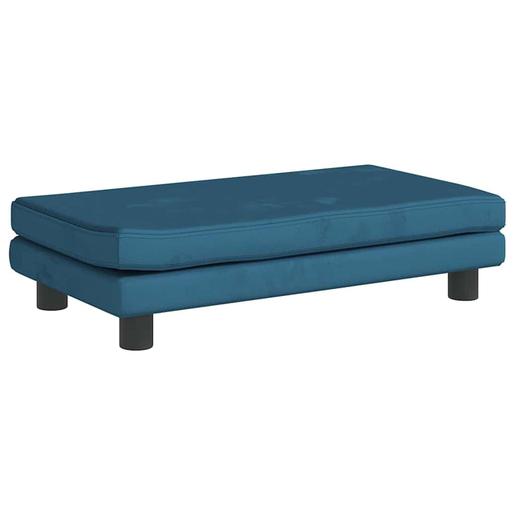 Lettino per Cani con Estensione Blu 100x50x30 cm in Velluto — miniatura 6 di 9