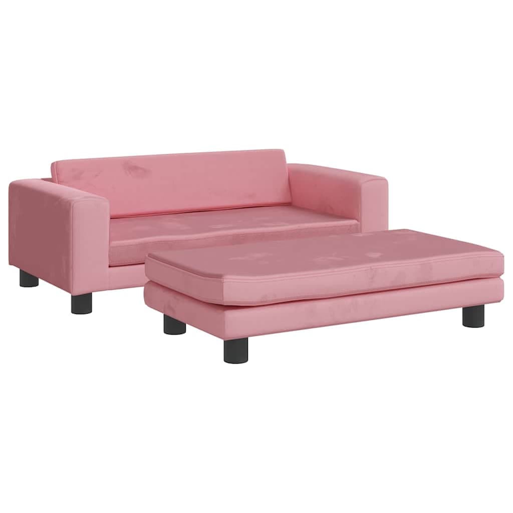Lettino per Cani con Estensione Rosa 100x50x30 cm in Velluto — miniatura 2 di 9