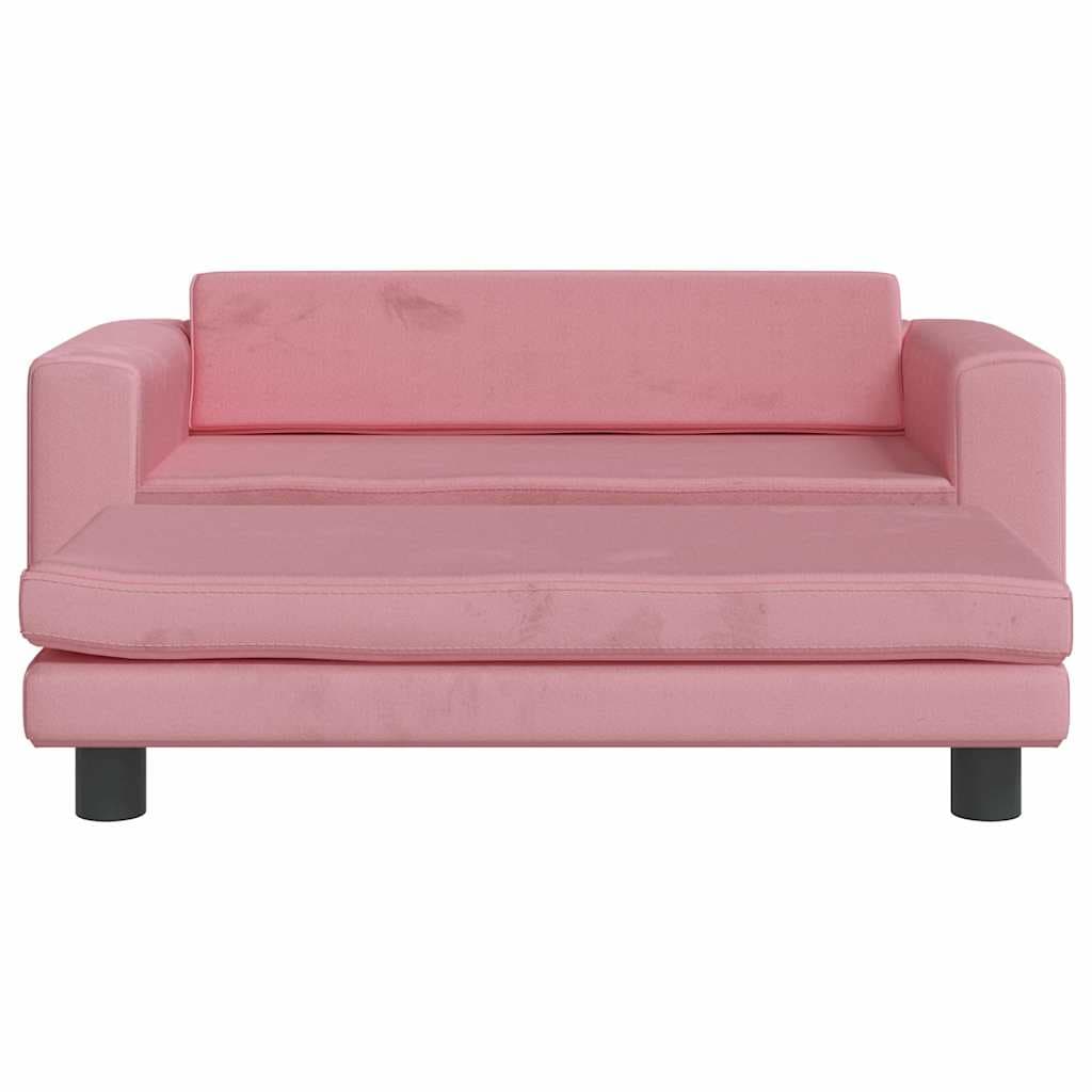 Lettino per Cani con Estensione Rosa 100x50x30 cm in Velluto — miniatura 3 di 9